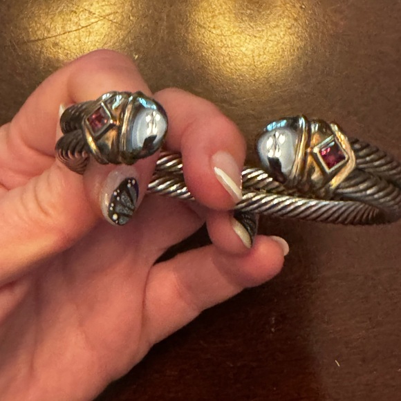 David Yurman Double Cable With Hematite and Ruby - Picture 1 of 10